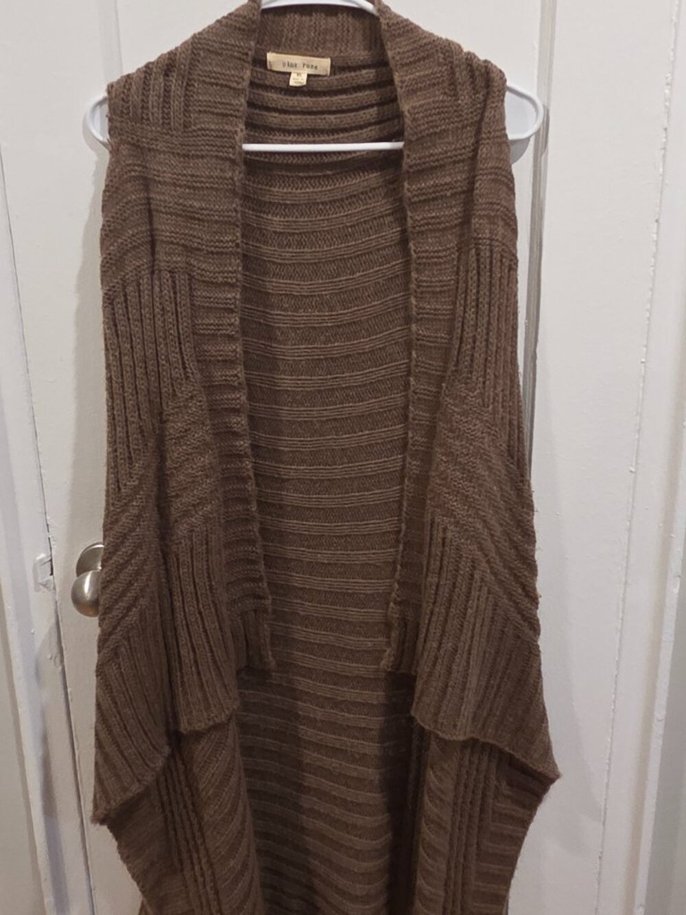 Womens Pink Rose Duster Sweater Vest X-Large